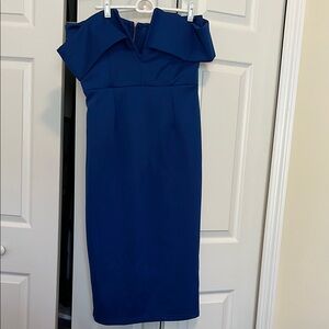 Elegant Blue Off-Shoulder Dress